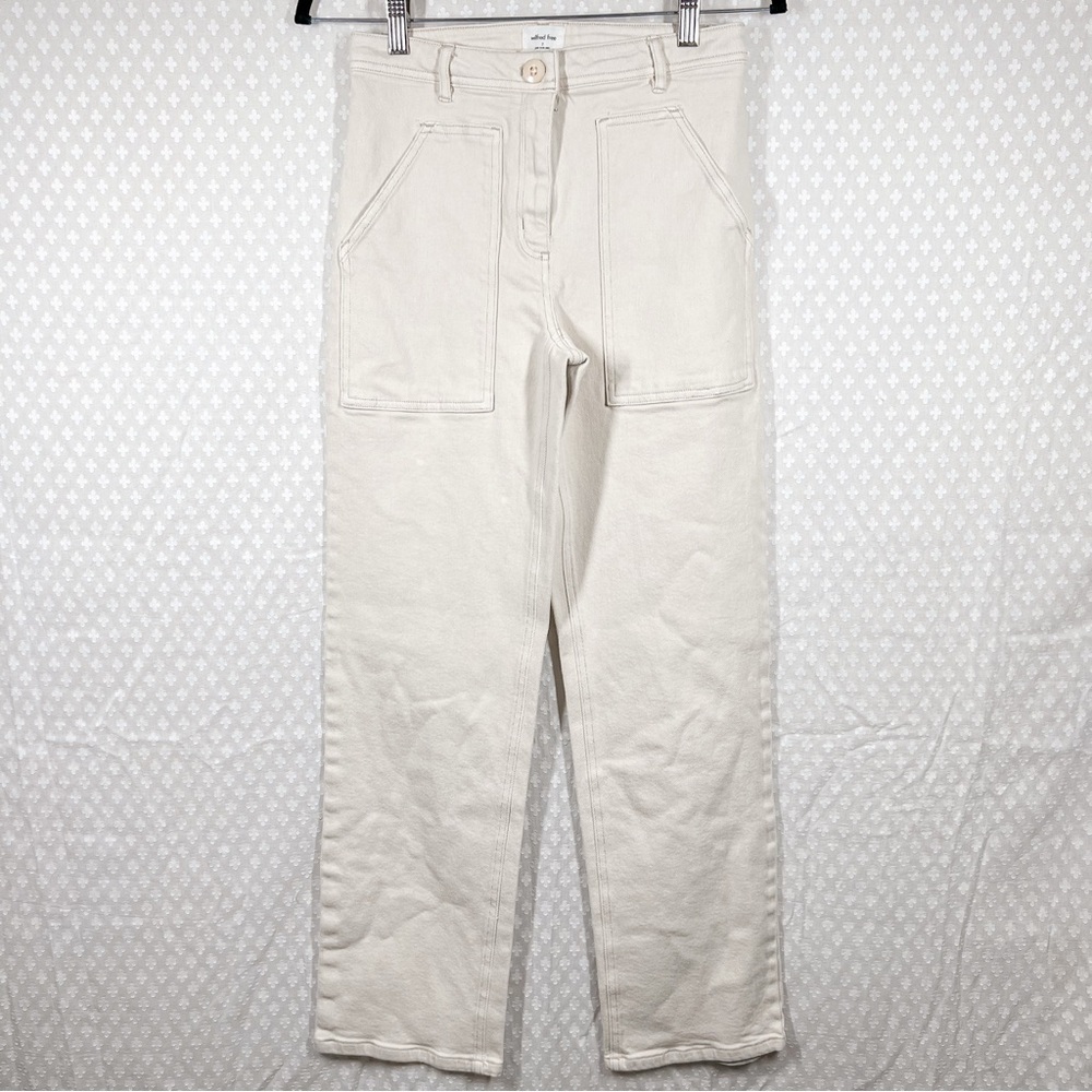 Wilfred Free Cream Denim Pocket High Rise Pants